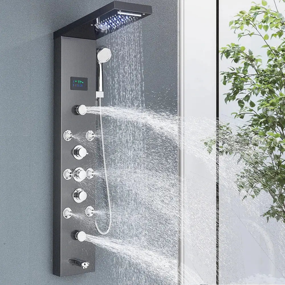 Nickel Rainfall Shower Panel