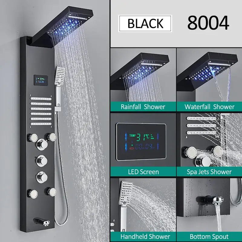 Nickel Rainfall Shower Panel