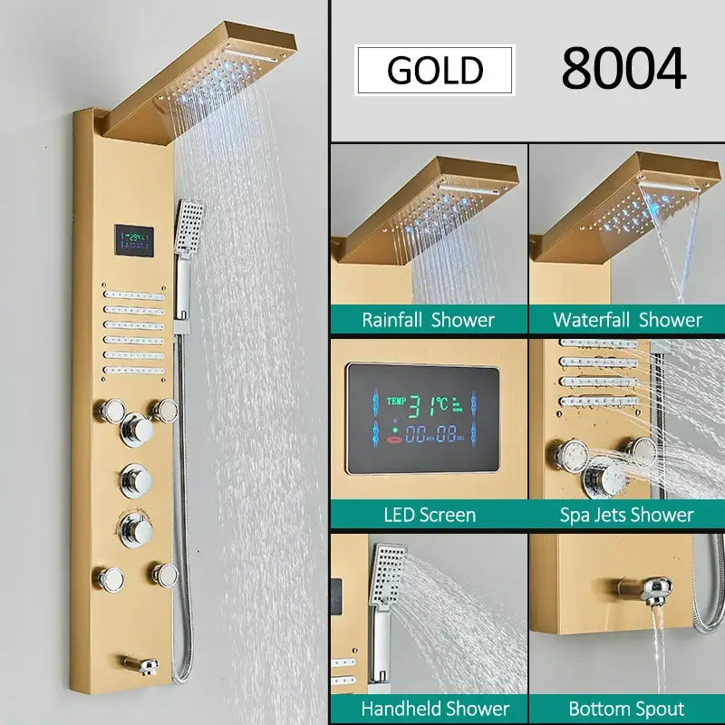 Nickel Rainfall Shower Panel