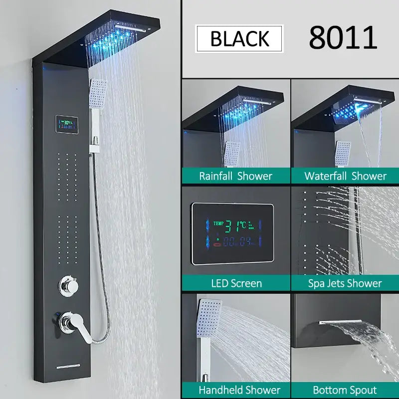 Nickel Rainfall Shower Panel