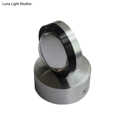 DecorBites™ LED Silver Finish Bedroom Wall Sconce with Crystal Shade - Warm & White Lighting