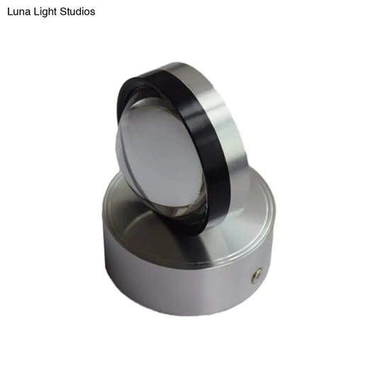 DecorBites™ LED Silver Finish Bedroom Wall Sconce with Crystal Shade - Warm & White Lighting