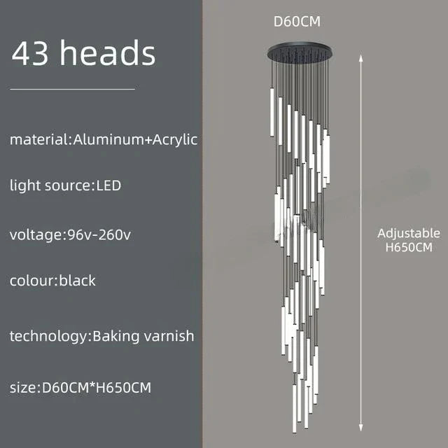 LED Spiral Staircase Ceiling Chandelier - Chandelier