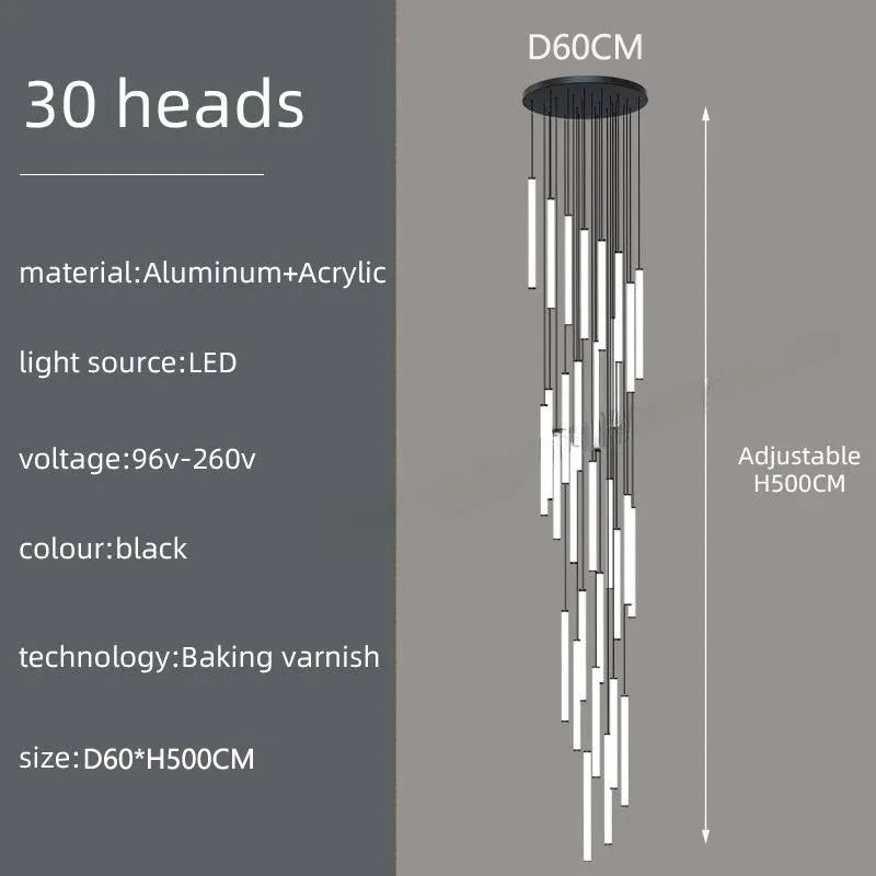 LED Spiral Staircase Ceiling Chandelier - Chandelier