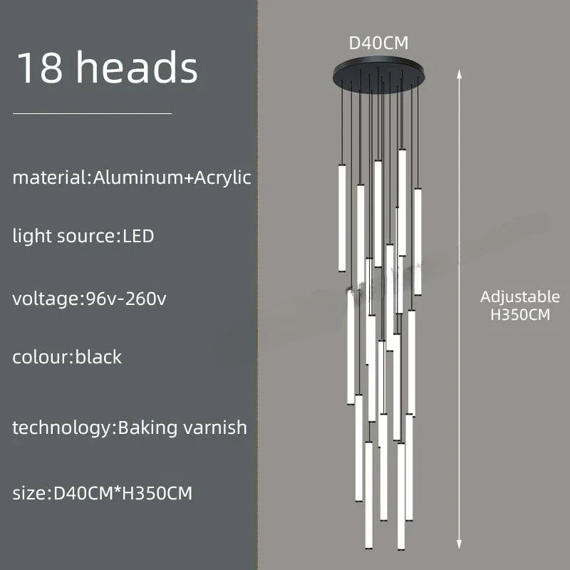 LED Spiral Staircase Ceiling Chandelier - Chandelier