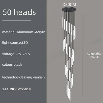 LED Spiral Staircase Chandelier for Home Decoration - Chandelier