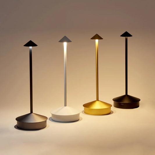 LED Table Lamp Rechargeable Touch Sensor Cordless Desk Lamp 3 Colors Bedside Creative Ambient Light Bar Room Decor