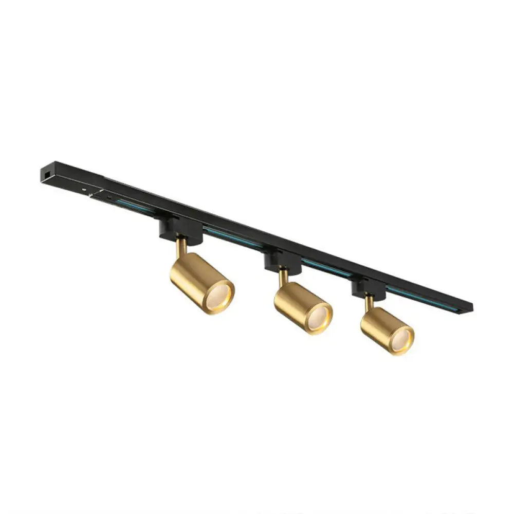 DecorBites™ DecorBites™ LED Tube Spotlight Track Lighting - Postmodern Metal Black & Gold Semi-Flush Ceiling Light