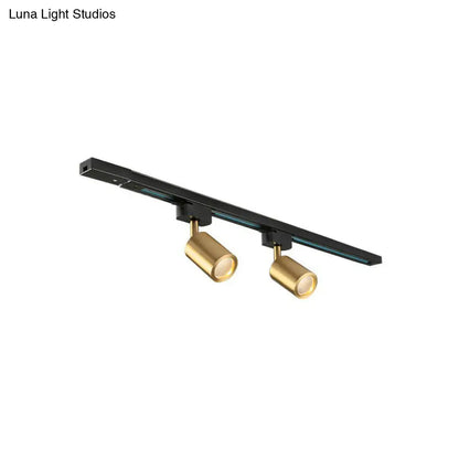 DecorBites™ DecorBites™ LED Tube Spotlight Track Lighting - Postmodern Metal Black & Gold Semi-Flush Ceiling Light