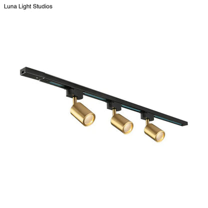 DecorBites™ DecorBites™ LED Tube Spotlight Track Lighting - Postmodern Metal Black & Gold Semi-Flush Ceiling Light