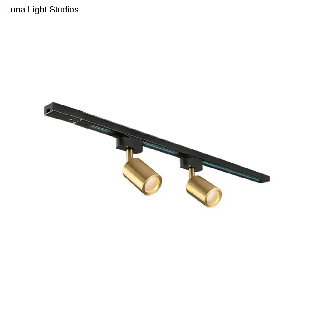 DecorBites™ DecorBites™ LED Tube Spotlight Track Lighting - Postmodern Metal Black & Gold Semi-Flush Ceiling Light