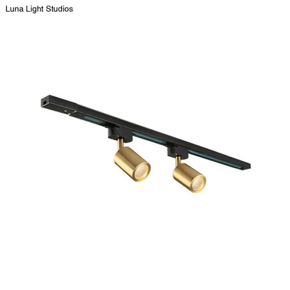 DecorBites™ DecorBites™ LED Tube Spotlight Track Lighting - Postmodern Metal Black & Gold Semi-Flush Ceiling Light