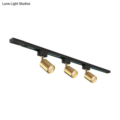 DecorBites™ DecorBites™ LED Tube Spotlight Track Lighting - Postmodern Metal Black & Gold Semi-Flush Ceiling Light