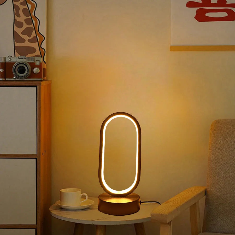 Led U-shaped Lamp Bedroom Bedside Decorative Lamp Family Living room Study LED Night Lighting - black / three-tone light