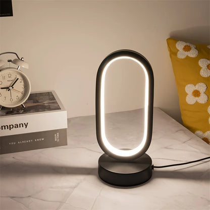 Led U-shaped Lamp Bedroom Bedside Decorative Lamp Family Living room Study LED Night Lighting - black / three-tone light