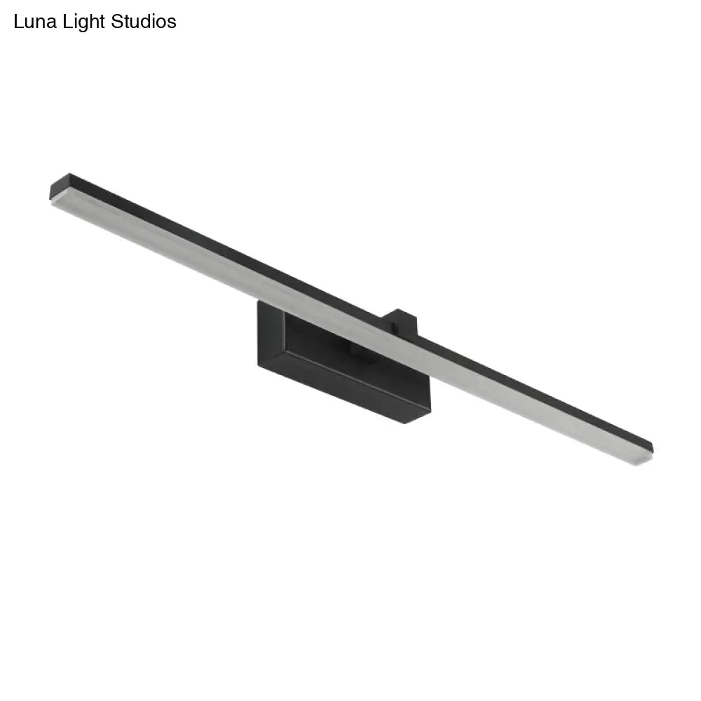 DecorBites™ DecorBites™ LED Vanity Light Fixture with Straight Metal Shade and Warm/White Light for Shower Room Wall - Simple Black Sconce Design