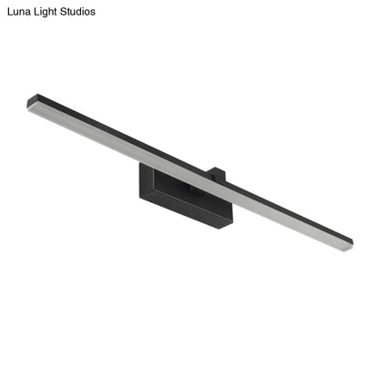 DecorBites™ DecorBites™ LED Vanity Light Fixture with Straight Metal Shade and Warm/White Light for Shower Room Wall - Simple Black Sconce Design