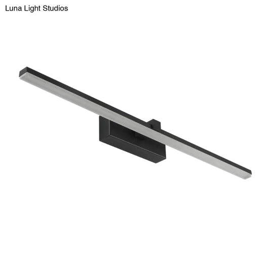 DecorBites™ DecorBites™ LED Vanity Light Fixture with Straight Metal Shade and Warm/White Light for Shower Room Wall - Simple Black Sconce Design