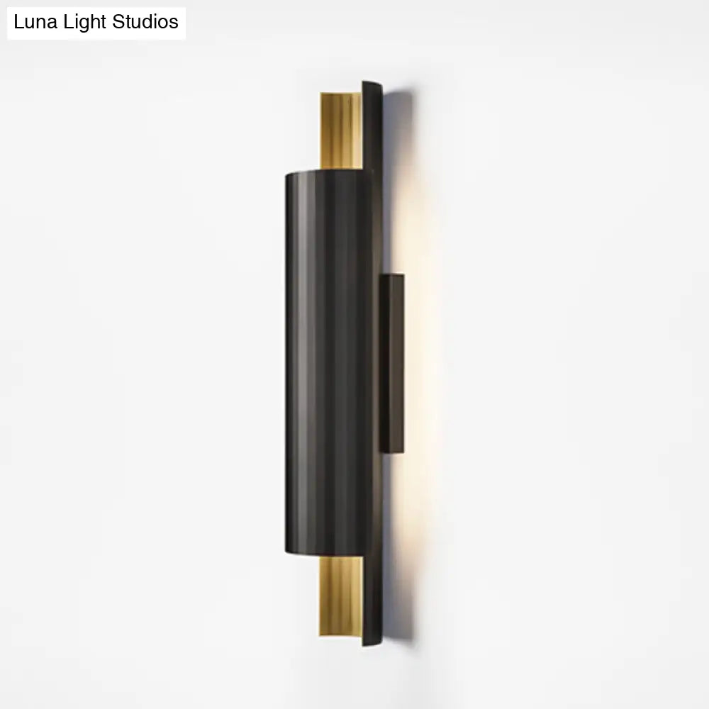 DecorBites™ LED Wall Mount Sconce - Pipe Shaped Postmodern Metal Bedside Lighting in Black and Gold