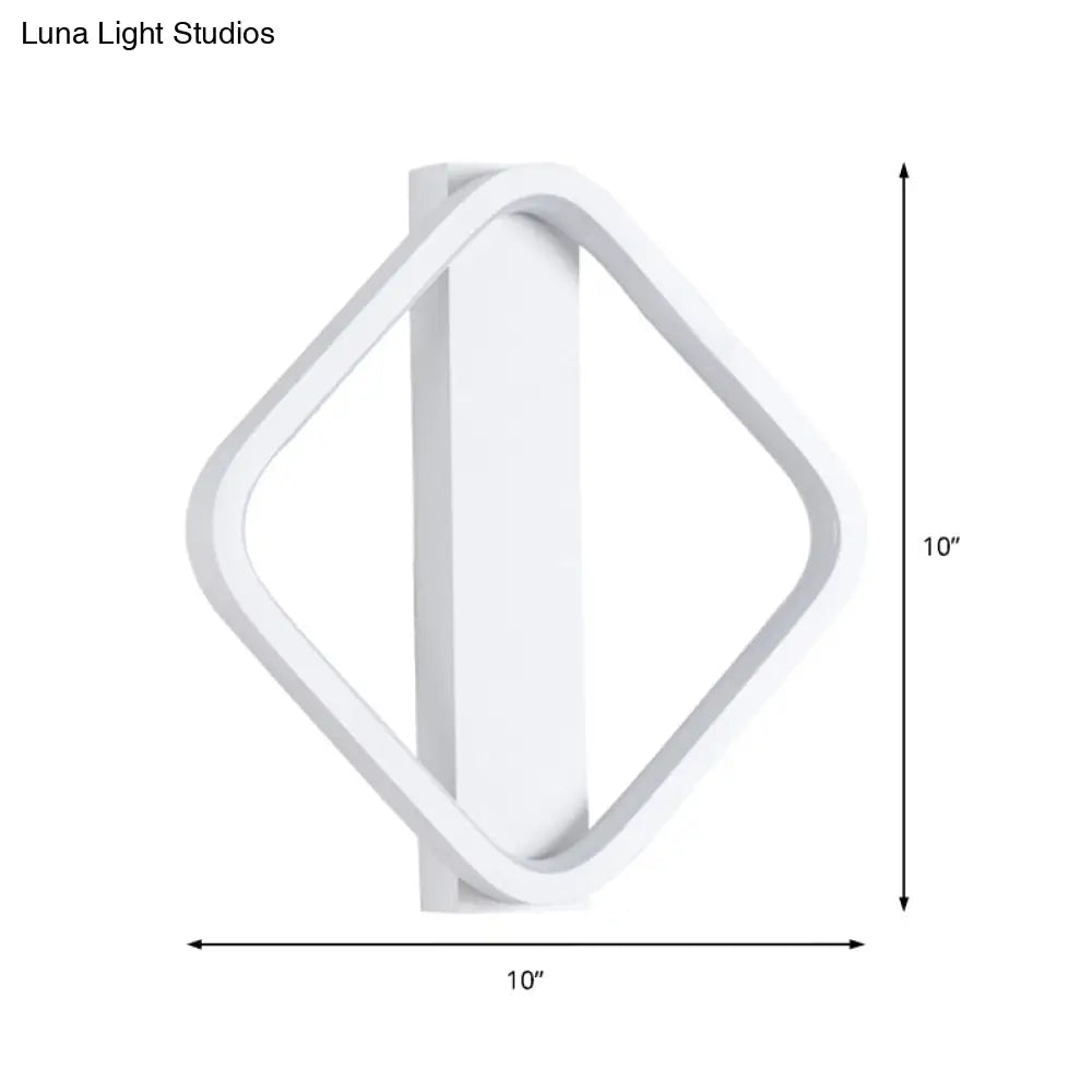 DecorBites™ LED Wall Sconce with Acrylic Shade: Simple Style, White Round/Square Design, Warm/White Light