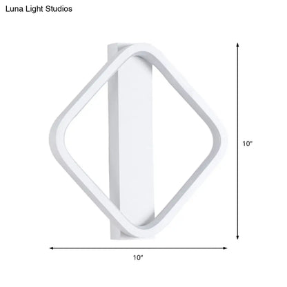 DecorBites™ LED Wall Sconce with Acrylic Shade: Simple Style, White Round/Square Design, Warm/White Light
