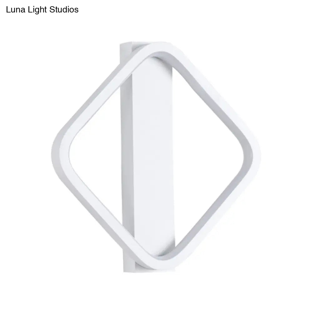 DecorBites™ LED Wall Sconce with Acrylic Shade: Simple Style, White Round/Square Design, Warm/White Light