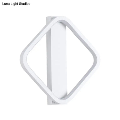 DecorBites™ LED Wall Sconce with Acrylic Shade: Simple Style, White Round/Square Design, Warm/White Light