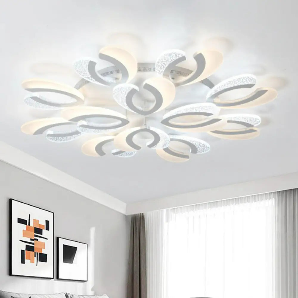 DecorBites™ DecorBites™ LED White Flush Ceiling Light – Stylish V-Shaped Acrylic Fixture for Modern Living Room