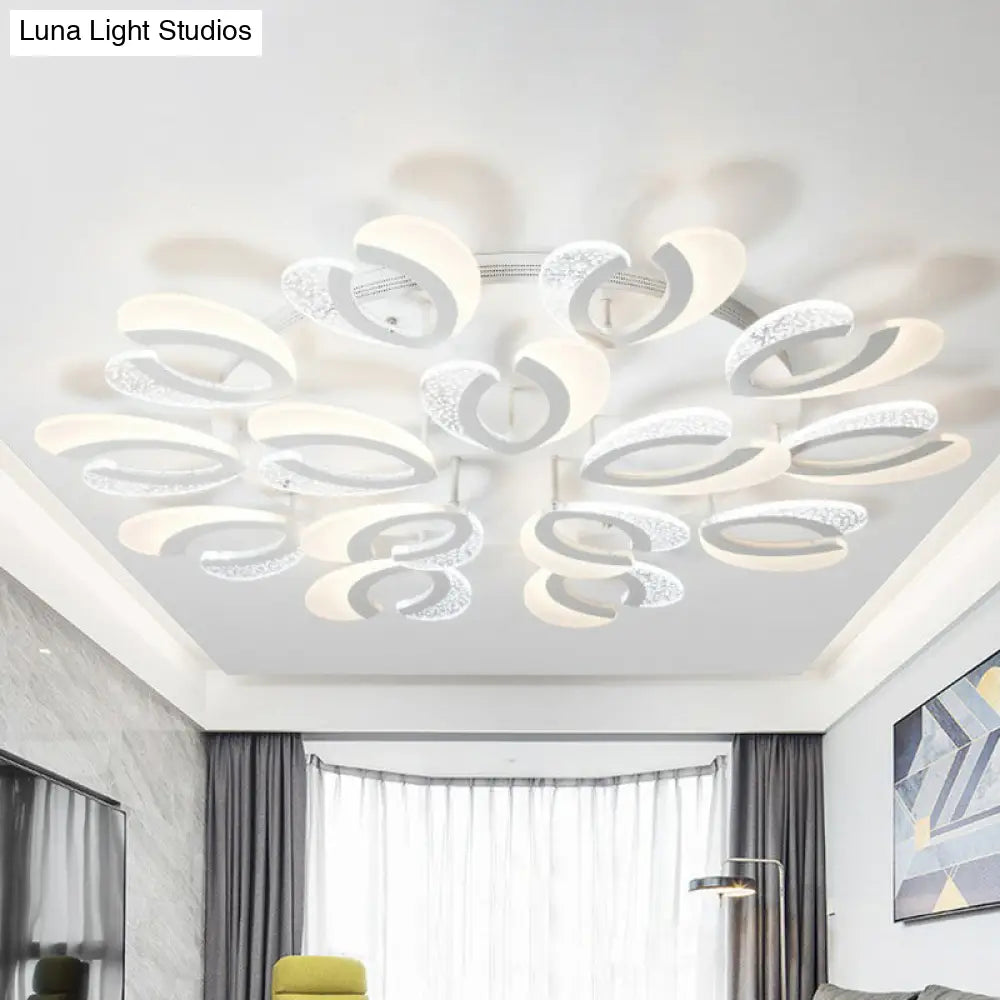DecorBites™ DecorBites™ LED White Flush Ceiling Light – Stylish V-Shaped Acrylic Fixture for Modern Living Room