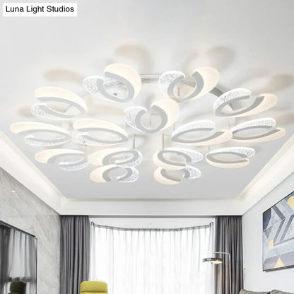 DecorBites™ DecorBites™ LED White Flush Ceiling Light – Stylish V-Shaped Acrylic Fixture for Modern Living Room
