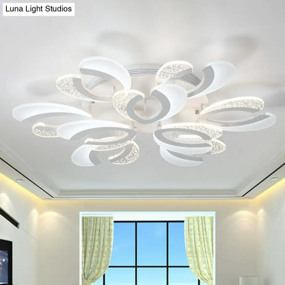 DecorBites™ DecorBites™ LED White Flush Ceiling Light – Stylish V-Shaped Acrylic Fixture for Modern Living Room