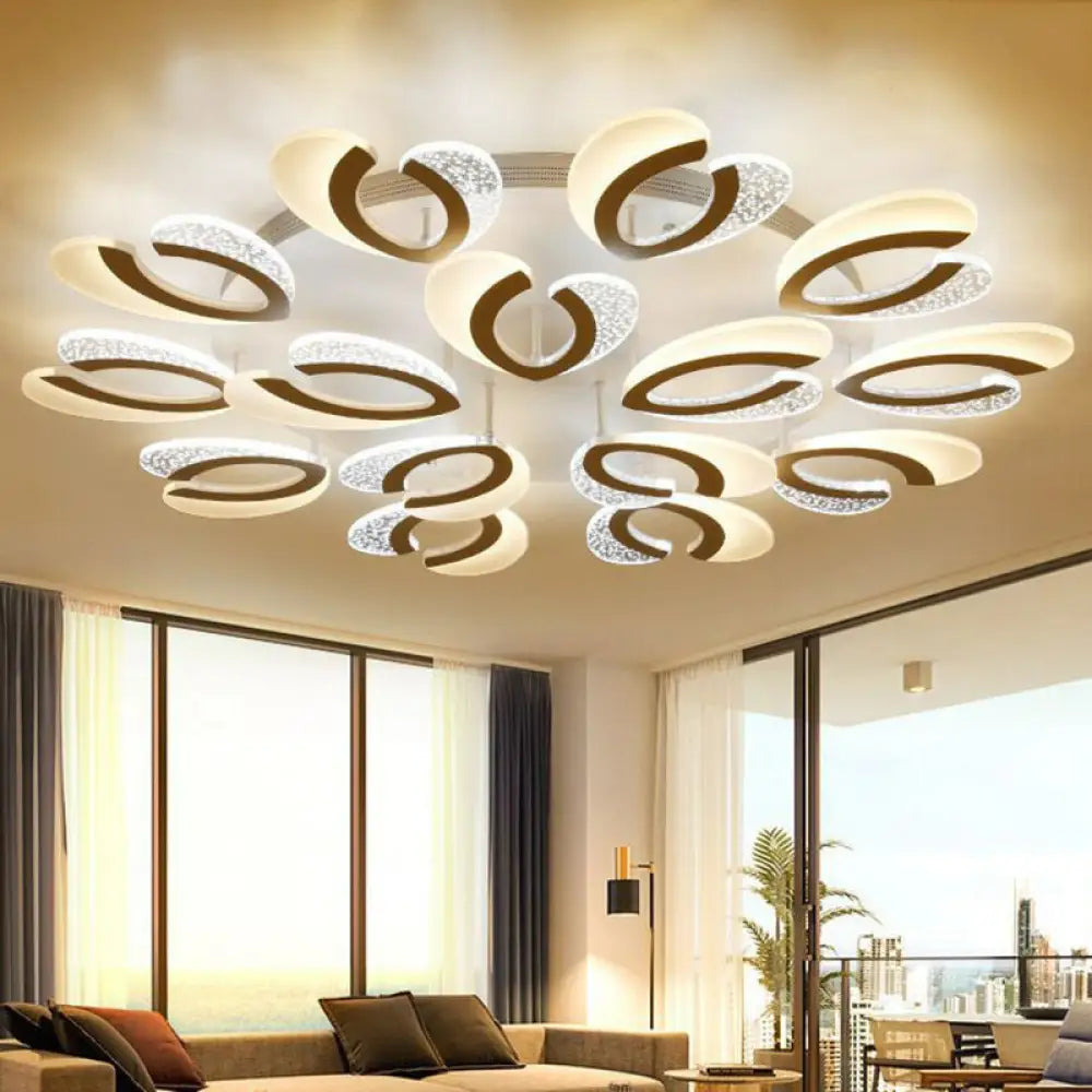 DecorBites™ DecorBites™ LED White Flush Ceiling Light – Stylish V-Shaped Acrylic Fixture for Modern Living Room