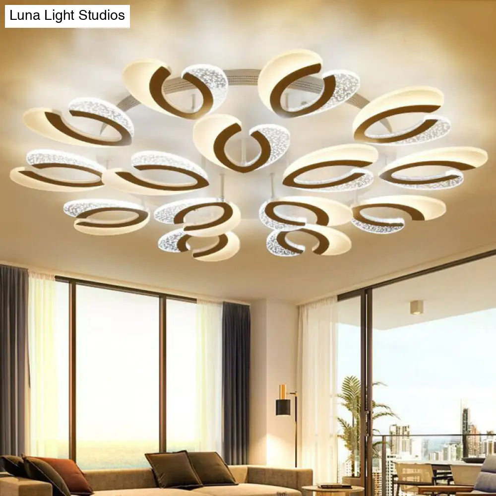 DecorBites™ DecorBites™ LED White Flush Ceiling Light – Stylish V-Shaped Acrylic Fixture for Modern Living Room