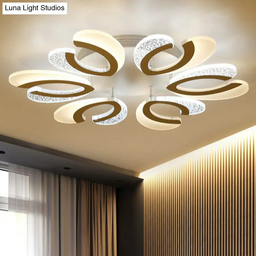 DecorBites™ DecorBites™ LED White Flush Ceiling Light – Stylish V-Shaped Acrylic Fixture for Modern Living Room