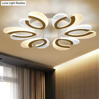 DecorBites™ DecorBites™ LED White Flush Ceiling Light – Stylish V-Shaped Acrylic Fixture for Modern Living Room