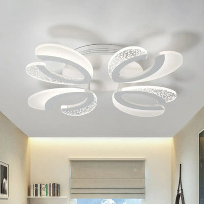 DecorBites™ DecorBites™ LED White Flush Ceiling Light – Stylish V-Shaped Acrylic Fixture for Modern Living Room
