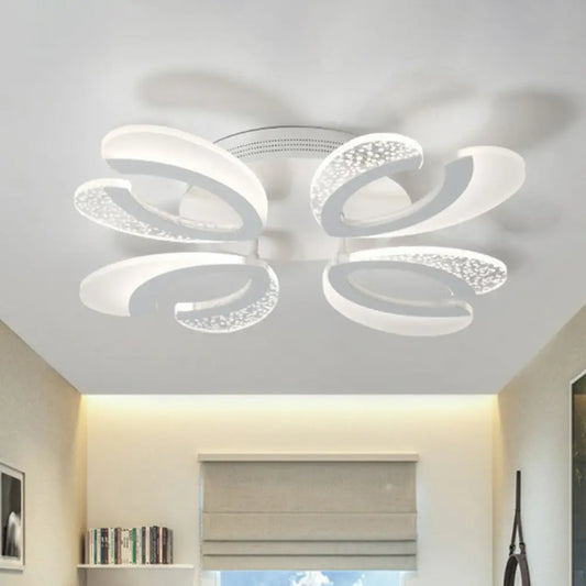 DecorBites™ DecorBites™ LED White Flush Ceiling Light – Stylish V-Shaped Acrylic Fixture for Modern Living Room
