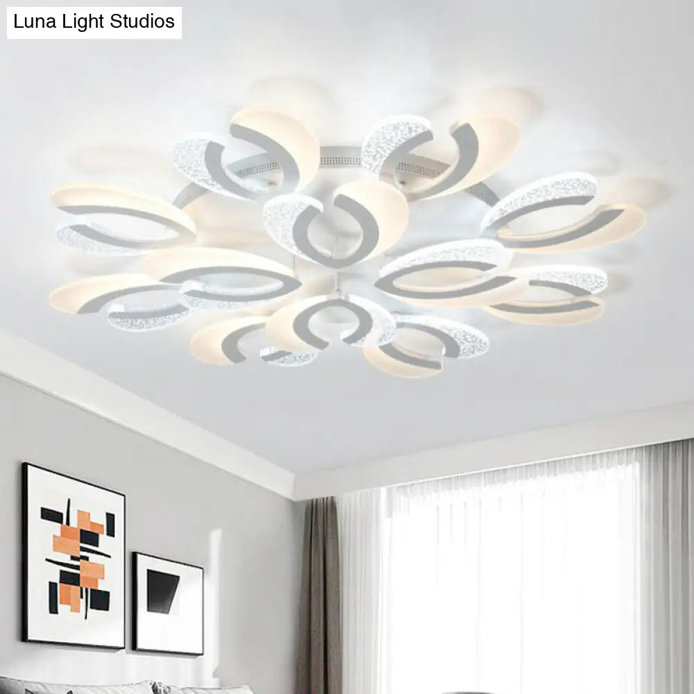 DecorBites™ DecorBites™ LED White Flush Ceiling Light – Stylish V-Shaped Acrylic Fixture for Modern Living Room
