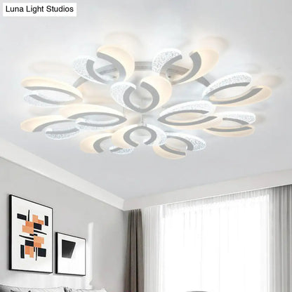 DecorBites™ DecorBites™ LED White Flush Ceiling Light – Stylish V-Shaped Acrylic Fixture for Modern Living Room