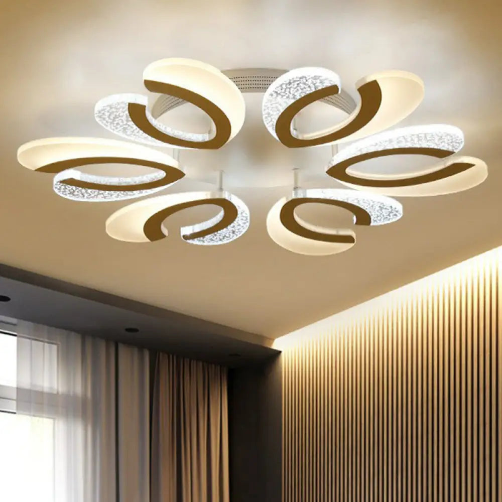 DecorBites™ DecorBites™ LED White Flush Ceiling Light – Stylish V-Shaped Acrylic Fixture for Modern Living Room
