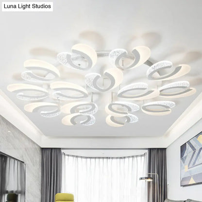 DecorBites™ DecorBites™ LED White Flush Ceiling Light – Stylish V-Shaped Acrylic Fixture for Modern Living Room