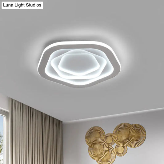 DecorBites™ DecorBites™ LED White Flush Mount Ceiling Lamp with Modern Acrylic Shade - 16"/19.5" for Bedroom