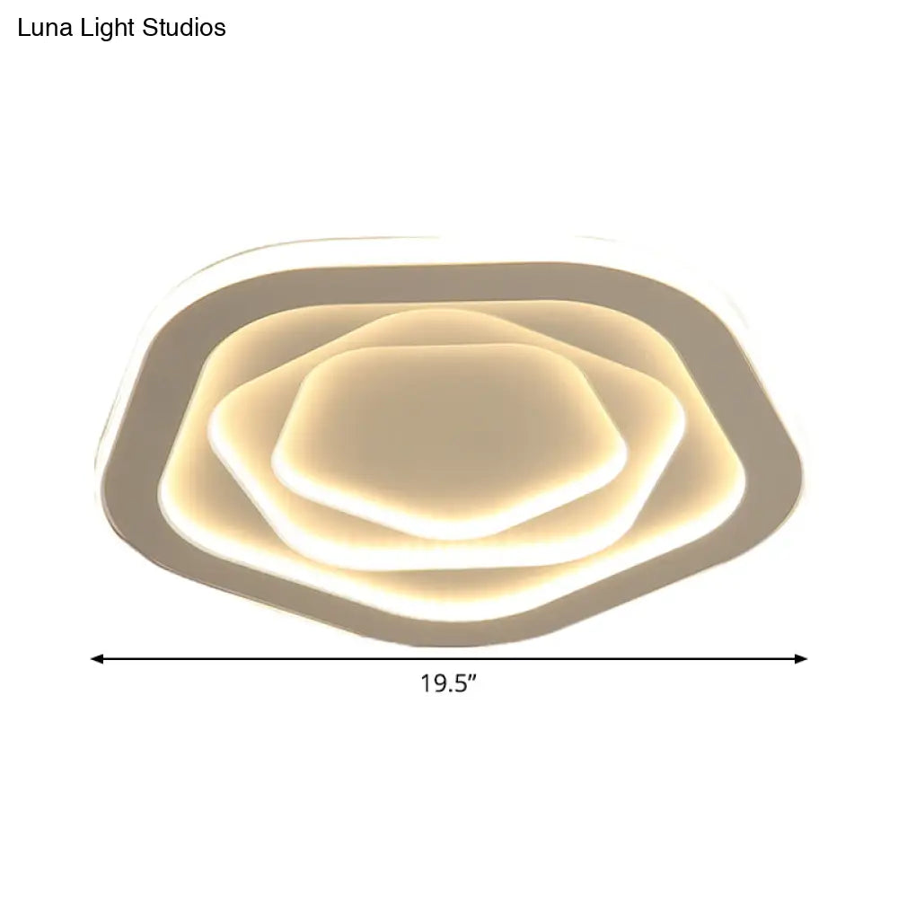 DecorBites™ DecorBites™ LED White Flush Mount Ceiling Lamp with Modern Acrylic Shade - 16"/19.5" for Bedroom