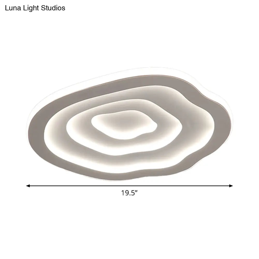 DecorBites™ DecorBites™ LED White Flush Mount Ceiling Lamp with Modern Acrylic Shade - 16"/19.5" for Bedroom