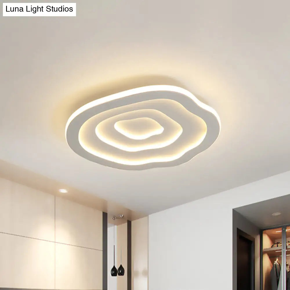 DecorBites™ DecorBites™ LED White Flush Mount Ceiling Lamp with Modern Acrylic Shade - 16"/19.5" for Bedroom