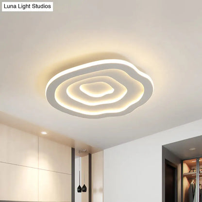 DecorBites™ DecorBites™ LED White Flush Mount Ceiling Lamp with Modern Acrylic Shade - 16"/19.5" for Bedroom