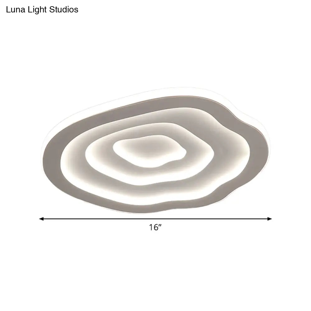 DecorBites™ DecorBites™ LED White Flush Mount Ceiling Lamp with Modern Acrylic Shade - 16"/19.5" for Bedroom