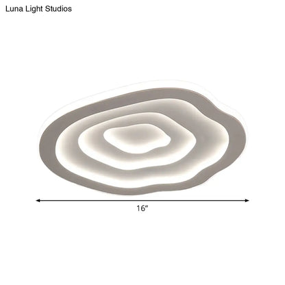 DecorBites™ DecorBites™ LED White Flush Mount Ceiling Lamp with Modern Acrylic Shade - 16"/19.5" for Bedroom