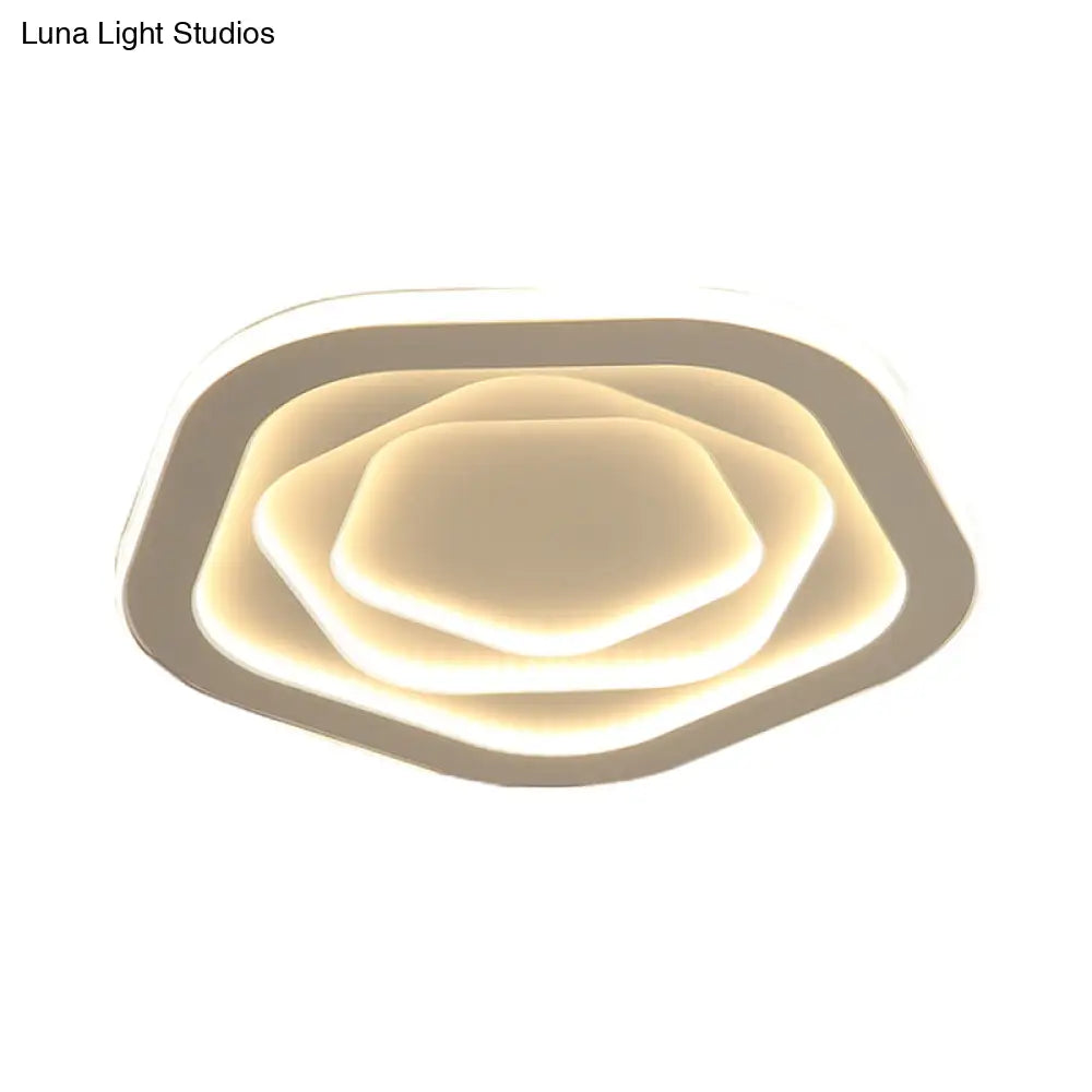 DecorBites™ DecorBites™ LED White Flush Mount Ceiling Lamp with Modern Acrylic Shade - 16"/19.5" for Bedroom
