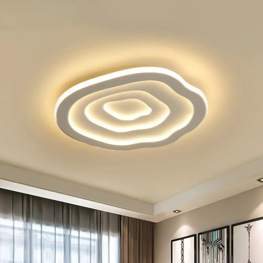 DecorBites™ DecorBites™ LED White Flush Mount Ceiling Lamp with Modern Acrylic Shade - 16"/19.5" for Bedroom